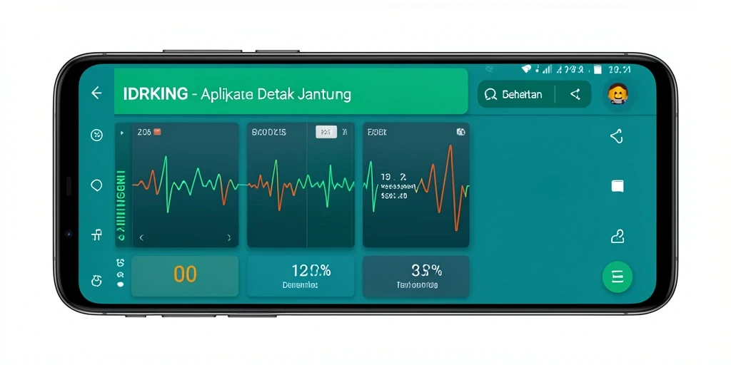 Tampilan antarmuka aplikasi IDRKING untuk pemantauan detak jantung.