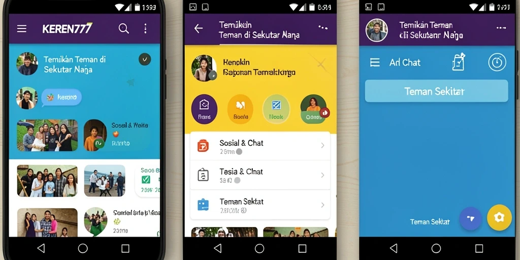 Antarmuka pengguna aplikasi KEREN777 yang ramah dan menarik.