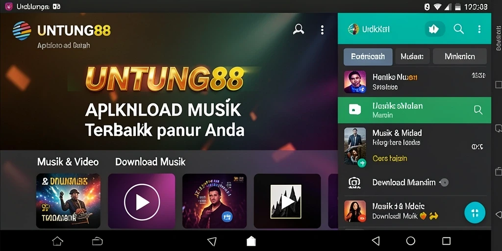 Antarmuka aplikasi UNTUNG88 untuk Download Musik yang mudah digunakan.
