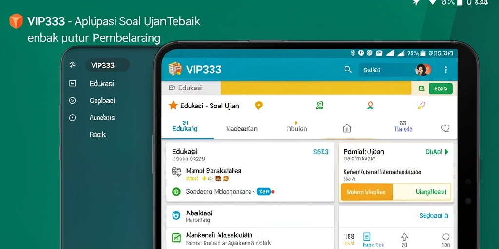Tampilan antarmuka VIP333 dengan fitur soal ujian lengkap.